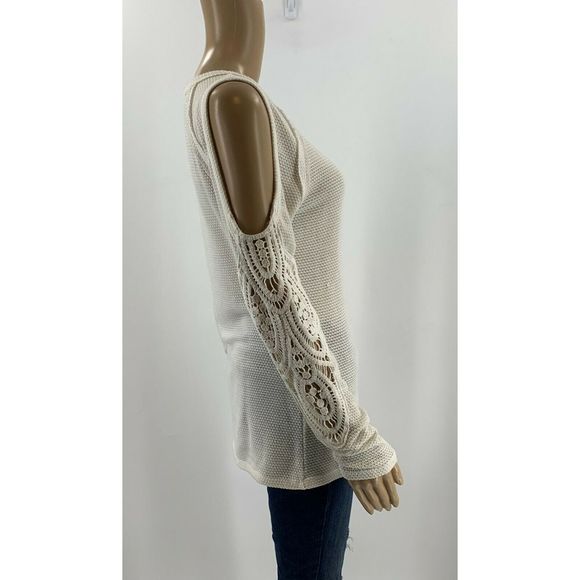 Anthropologie Eri & Ali Thermal Top Size S Lace - Picture 4 of 7